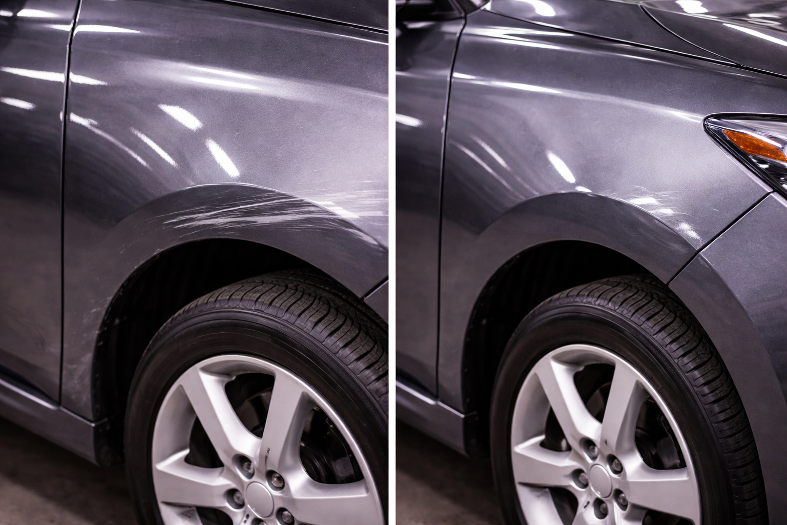 Side-by-side or before/after of a panel respray result, ideally from APS’s own work if available